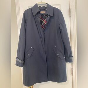 Pendleton Black Trench Coat with Plaid Lining 8